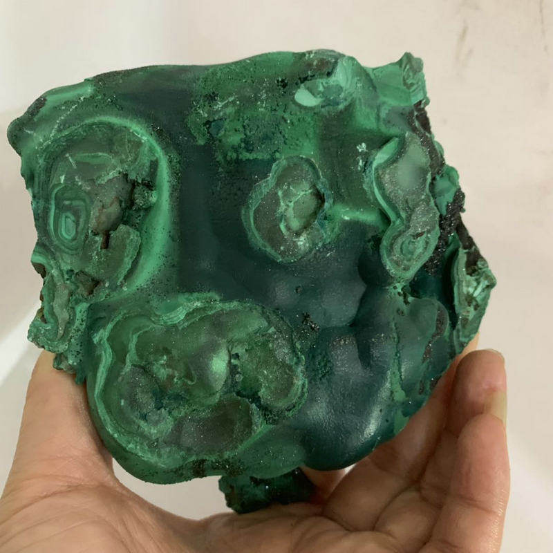 老挝孔雀石矿物家居摆件绒毛状孔雀石收藏品摆件工艺品颜料石晶体