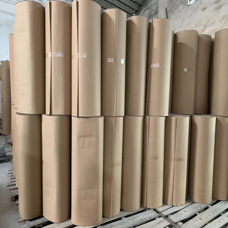 牛皮直供厂家纸卷高强度瓦楞纸卷家具打包包装纸1.5*60牛皮纸批发