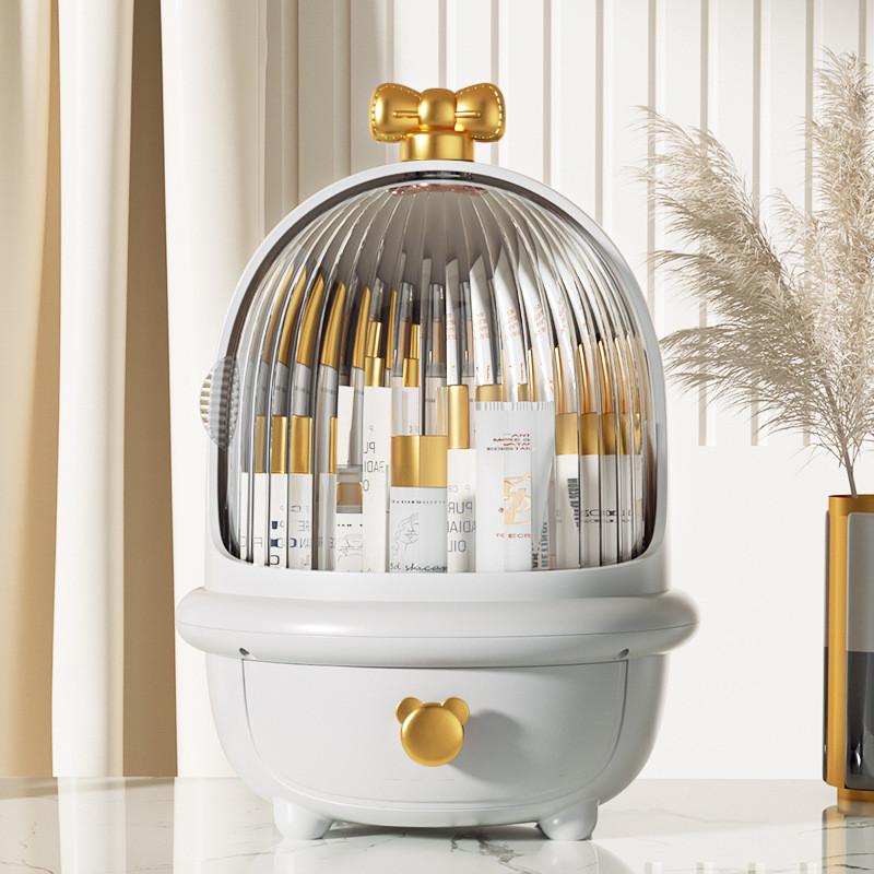热销护肤品桌面梳妆台一体大容量化妆收纳盒防尘首饰置物架收纳盒