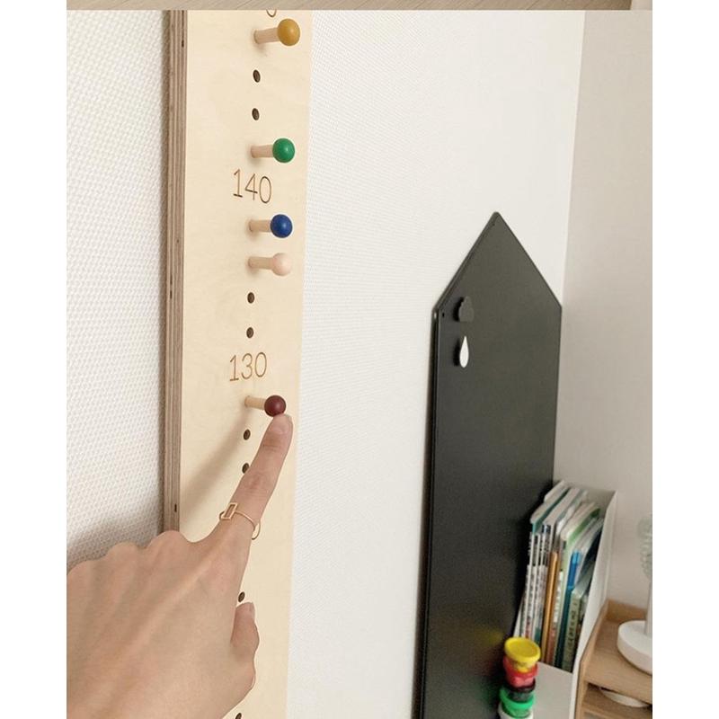 86m0ins风实木身高尺挂饰宝宝高度拍照刻画尺儿童房装饰壁饰测量