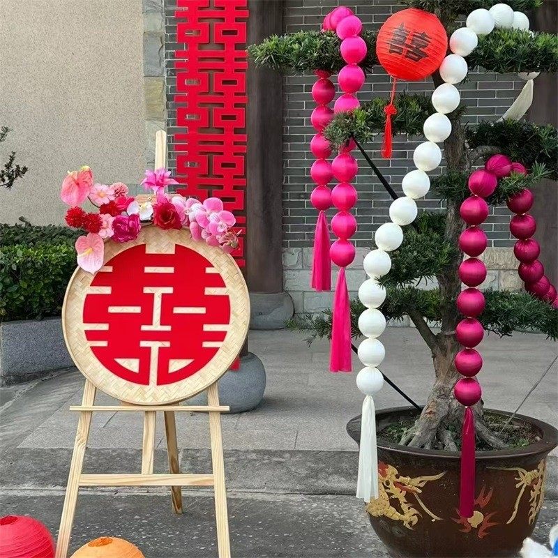 婚庆道具彩色布艺球串装饰橱窗背景墙签到美陈装饰圆球泡沫球挂饰,节庆用品/礼品,婚庆绢花,淘宝优惠券,粉丝福利购,淘宝优惠卷