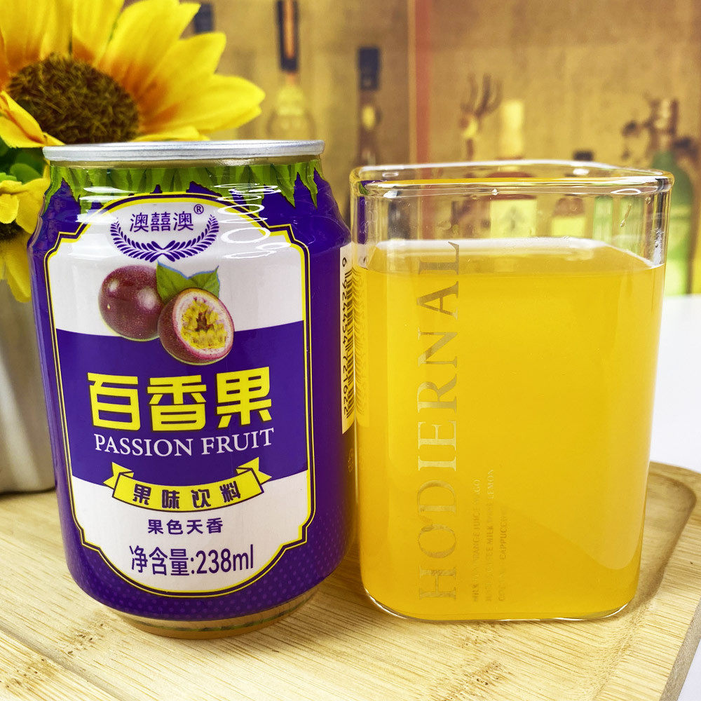 新日期百香果风味饮料整箱24瓶罐装过年酒席外卖小饮料非临期的网