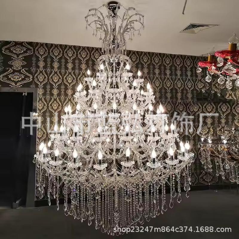 水晶吊灯现代客厅灯餐厅简约蜡烛灯具复式楼酒店别墅工程灯饰