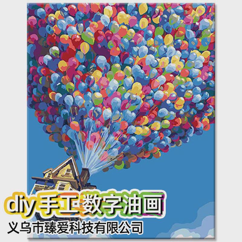 数字油画风中蝴蝶飞舞少女客厅卧室装饰手工diy油畫數字定制批发图片