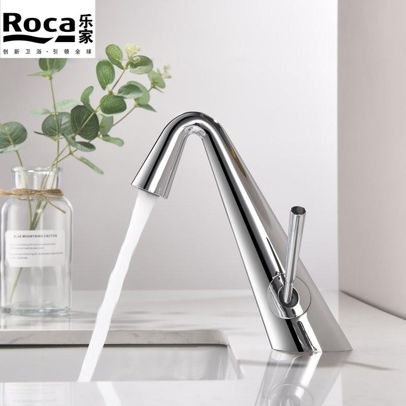 ROCA/乐家全铜冷热面盆龙头浴室台盆洗手盆洗脸盆水龙头侧开复古