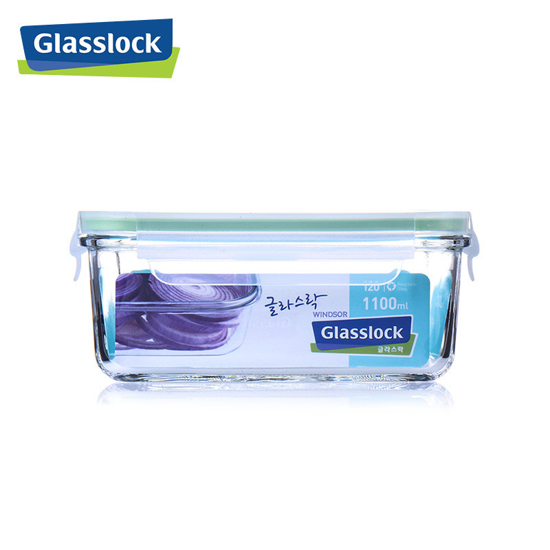 GLASSLOCK玻璃饭盒微波炉用保鲜盒便当盒RP518 1100ml