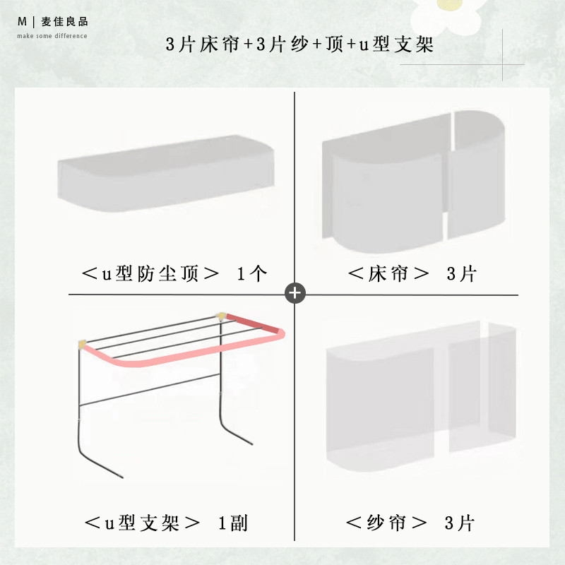 iyr7u型轨道床帘宿舍上铺学生强遮光女生滑轨寝室一体式