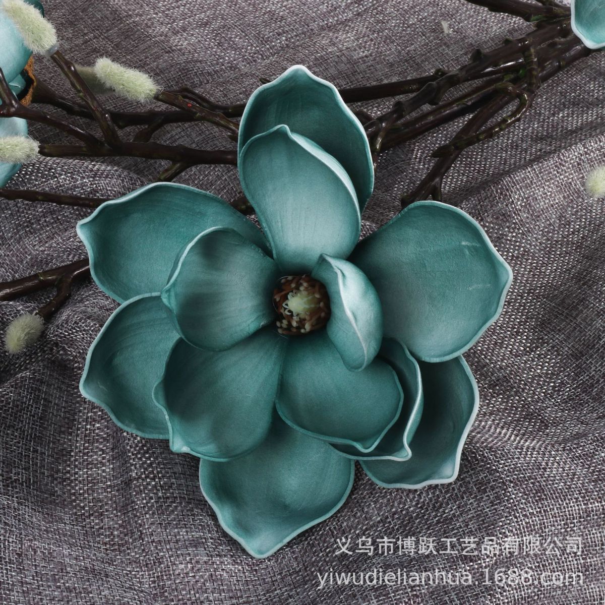 头eva玉兰花6仿真手感pu玉兰花仿真花假花中式家居软装装饰