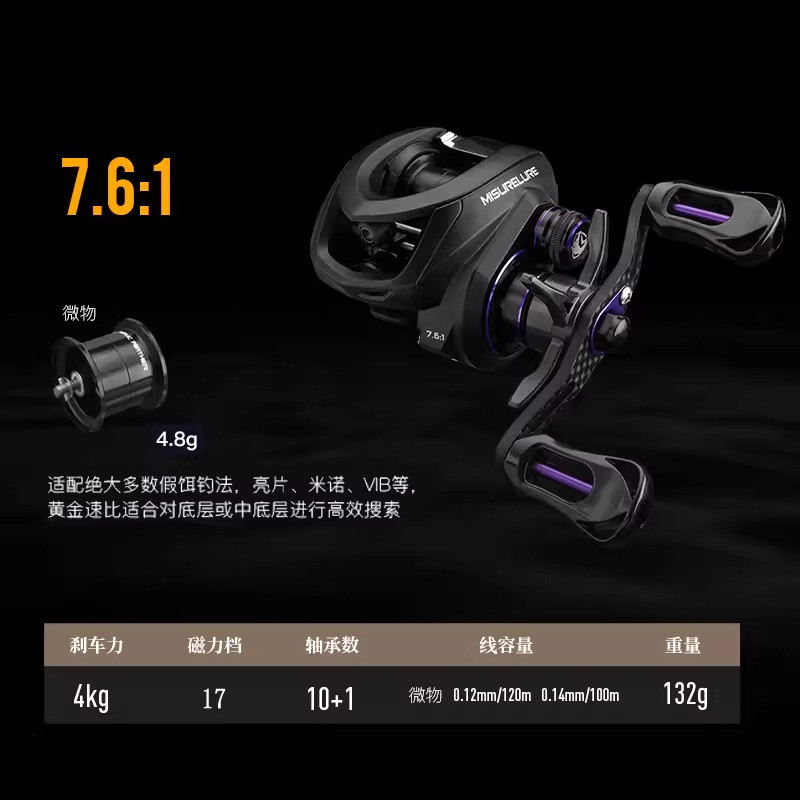 24款米歇尔极狐御2新升级微物水滴轮马口鳜鱼金属主体小饵远投轮