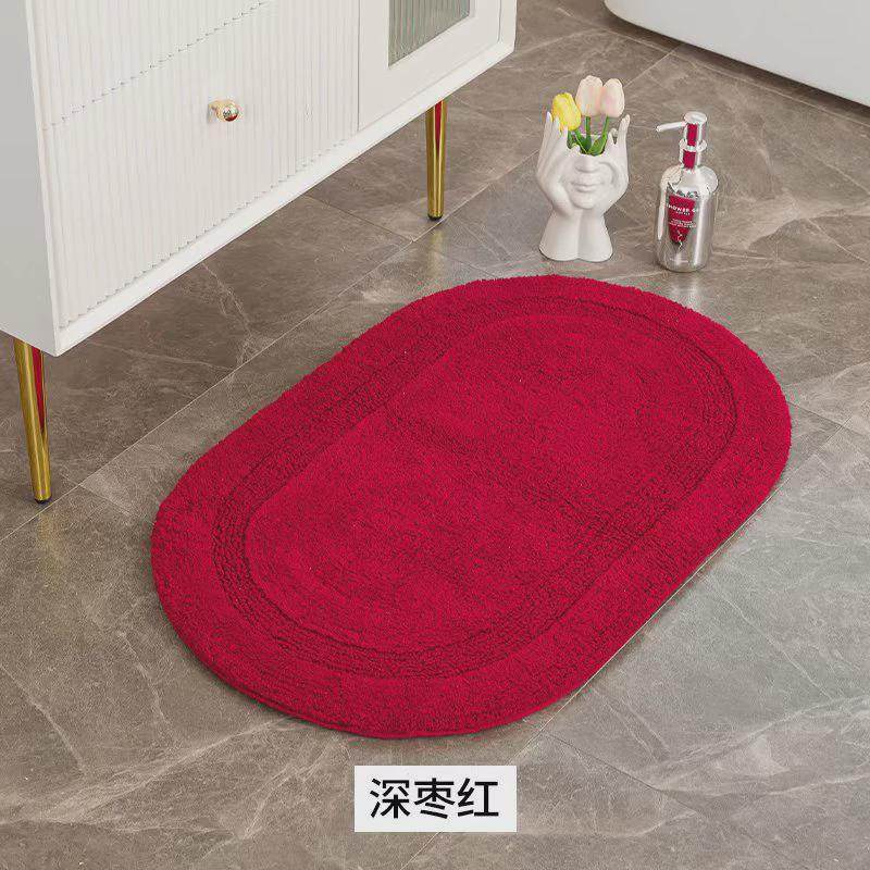 双面名宿家用卫生间卧室纯棉椭圆形地垫可用吸水性强防滑可机洗