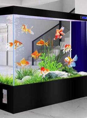 w網4超白玻璃箱鱼缸客厅家用新款屏风隔断免换水族方形懒人生态金