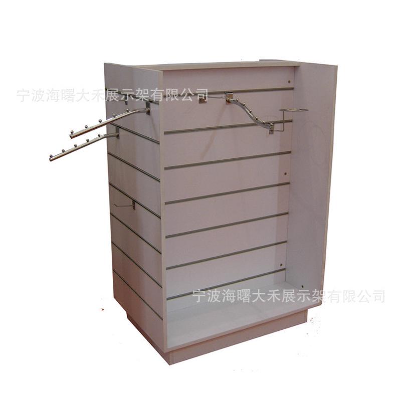 母婴店文具店商场木制展示架木制全中岛柜槽板展示架宁波槽板架