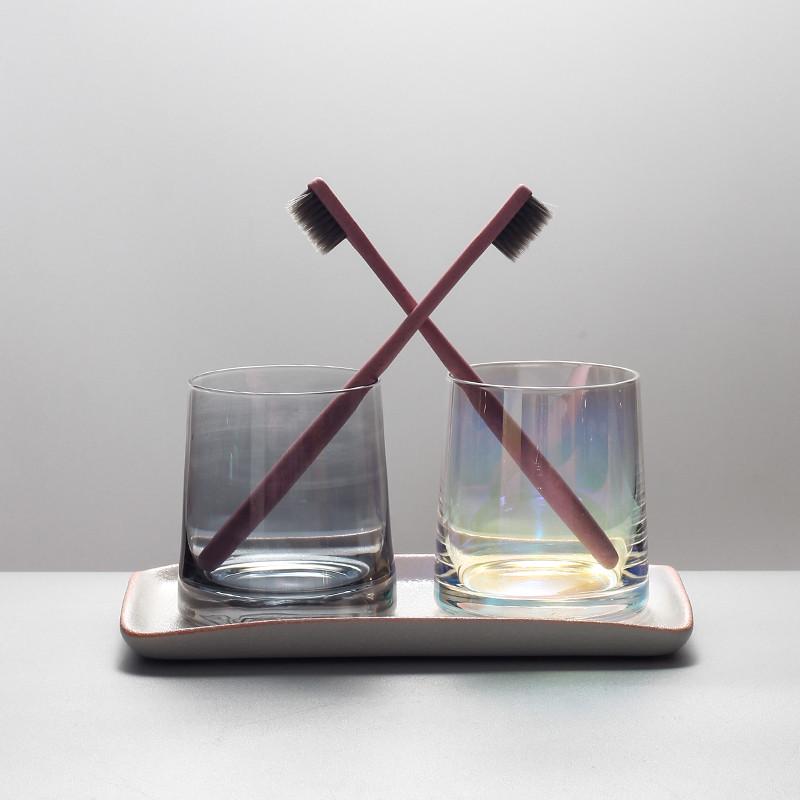 48n酒店漱口杯情侣简约牙刷杯套装家用玻璃刷牙杯子洗漱牙杯