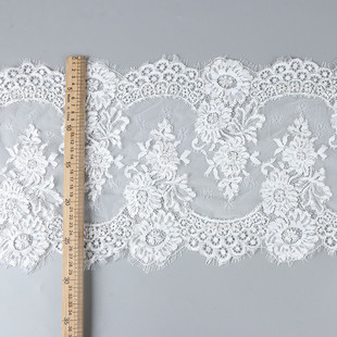 大骨线蕾丝睫毛花边立体骨线蕾丝花边无弹蕾丝花边辅料现货