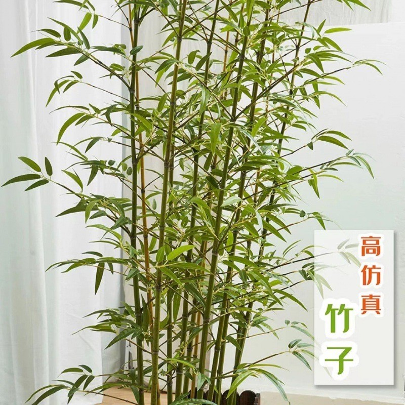 新中式落地假竹子客厅仿真竹子禅意绿植盆栽摆件大型植物装饰盆景