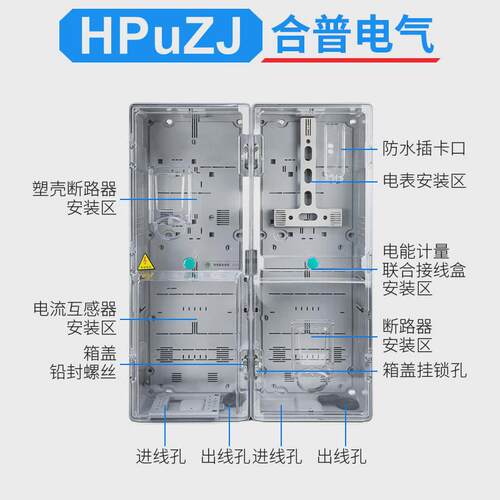 透明塑料电表箱三相一户带ct互感器式多功能动力电表箱三相电表箱