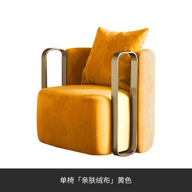 现代简约客厅单椅可旋转休闲椅轻奢单人沙发椅酒店美容院接待椅子