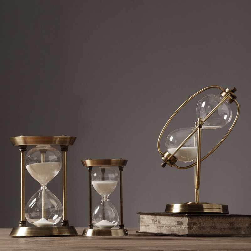 热销欧式办公室创意时间沙漏摆件创意个性轻奢家居计时器30分钟60