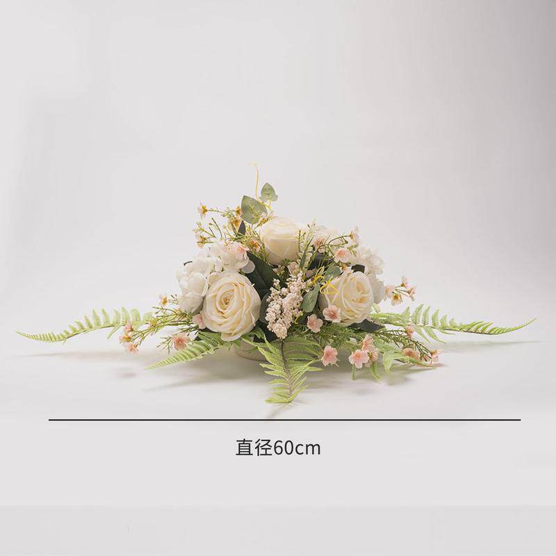 酒店大圆餐桌转盘宴会装饰餐桌花摆花桌花摆件中间花艺会议花