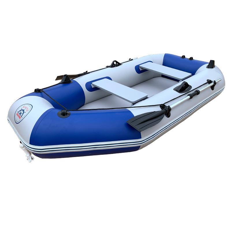 单人人加厚充气船汽艇双人橡皮划艇硬底三四钓鱼夹网船马达冲锋舟