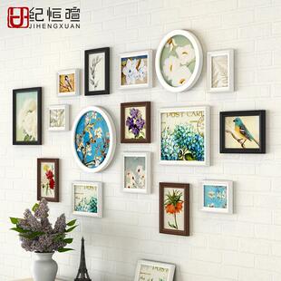实木照片墙纪恒暄简约现代卧室相框墙创意组合客厅挂墙欧式相片墙
