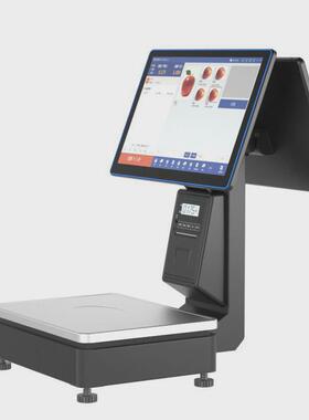 热销ai智能收款机称重收银秤新蜜ab-1691t收银一体机触摸双屏散称