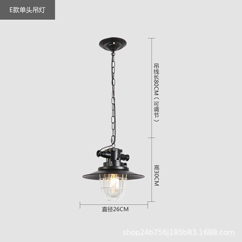 单头办公室复古工业风单个创意吊灯锅盖工矿灯灯罩理发店饭店灯具