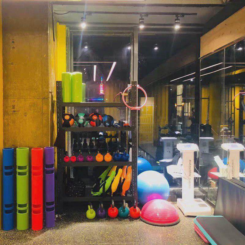 健身器材收纳教练小工展架架械储物柜四层哑玲私教具俱乐部置物架