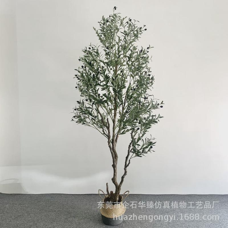 仿真橄榄树绿植盆栽家居客厅大型落地装饰人造假树可果带拆装橄榄