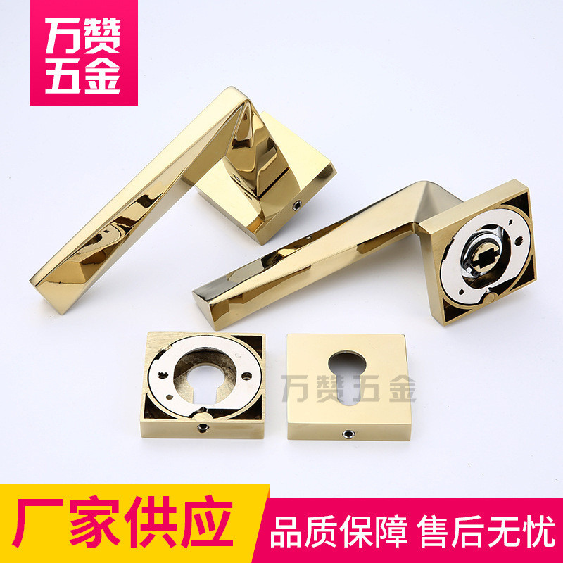 复古供应pvd金色房门锁欧式厂家静音门把手分体锁亮铬简约门锁