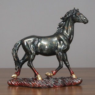》闲庭信步《马摆件黄铜家居装饰品客厅办公室工艺礼品摆件