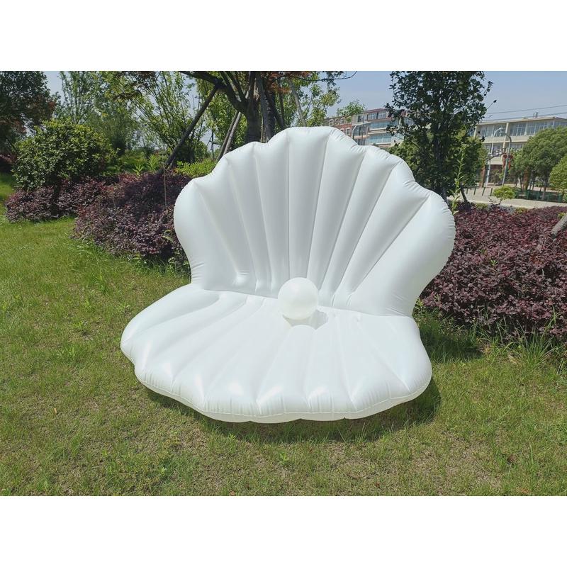 新款贝壳充气浮拍照道具大号水上沙发扇贝坐骑浮床网红款排现货