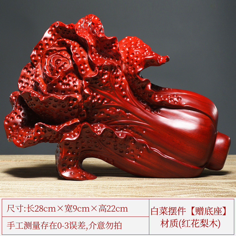 m3no批发黑檀木雕白菜摆件实木家居百财如意装饰工艺品办公室客厅