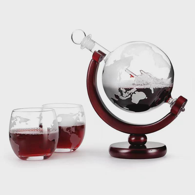 透明醒酒器酒瓶硼硅创意地球仪醒酒器帆船玻璃醒酒器创意形状高