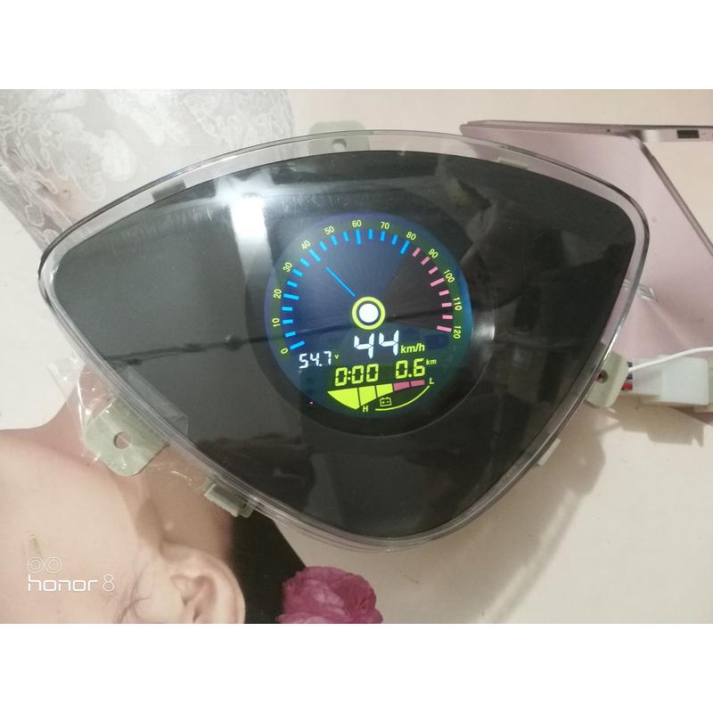 电动车液晶仪表码表鬼火二代代48-120v电压电量速度里程锂电改装