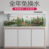 y免换水2鱼缸水族箱大中小型客厅落地家用玻璃金鱼缸懒人圎生态带