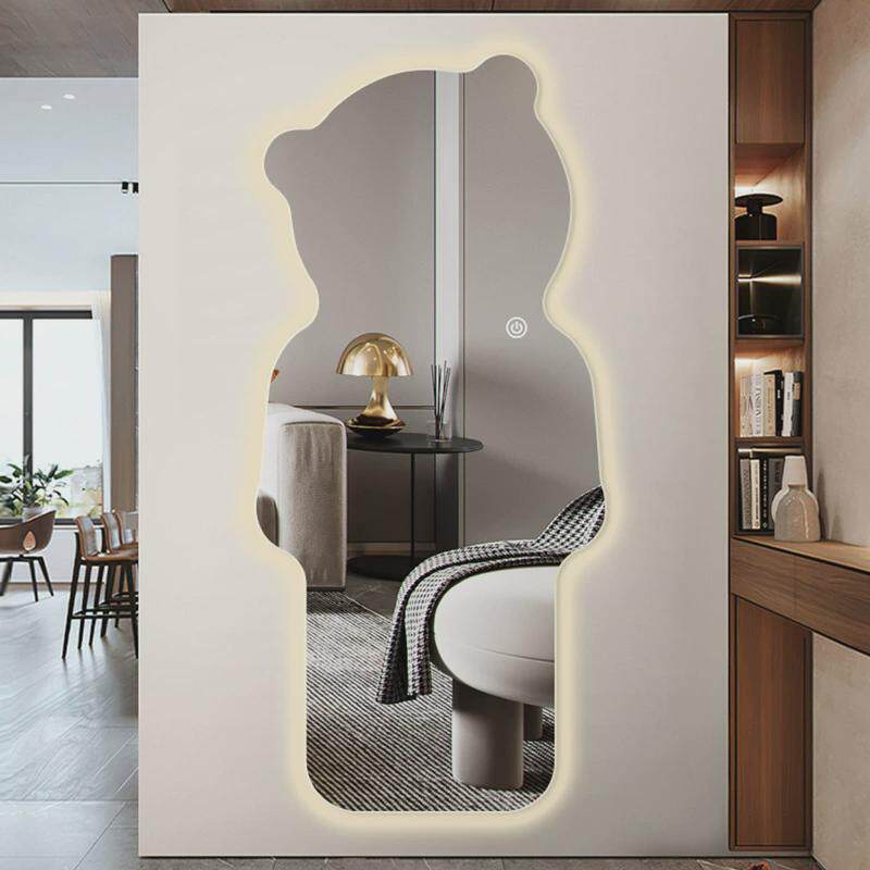 供应现代简约LED穿衣镜家用卫生间网红发光浴室镜卧室壁挂全身镜