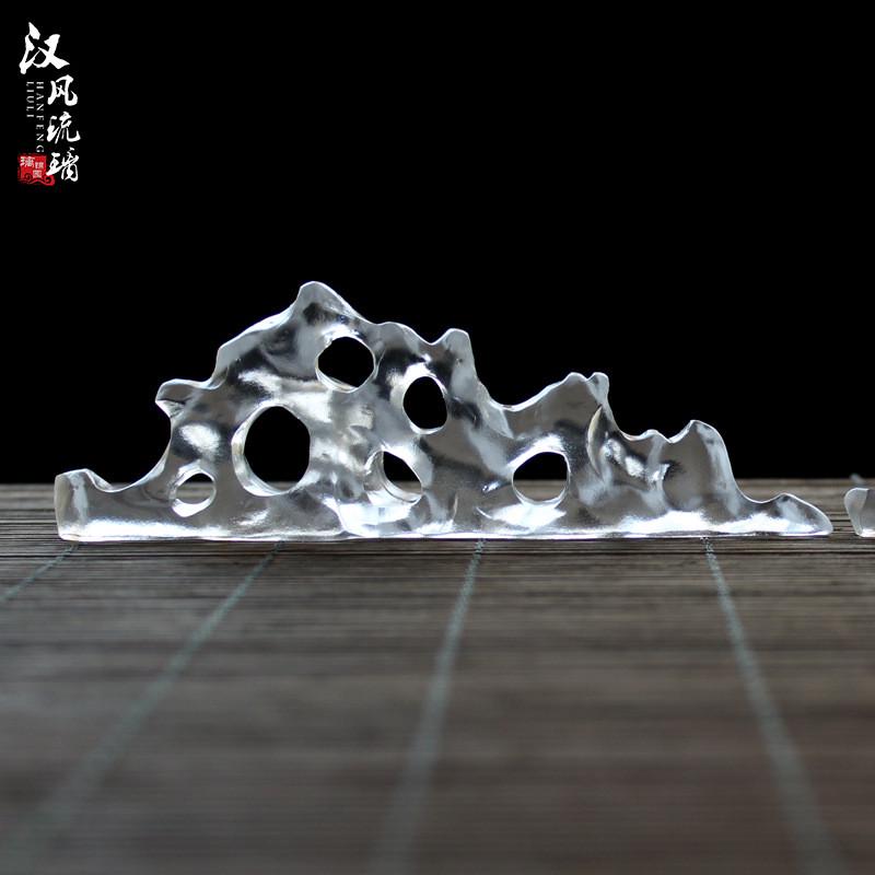 古法琉璃琉璃笔架筷子架茶匙架茶宠摆件镇纸禅意礼品小山工艺品