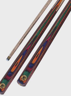 源头工厂直销ZCP七彩小三节台球杆标准中式黑八小头球杆高颜值