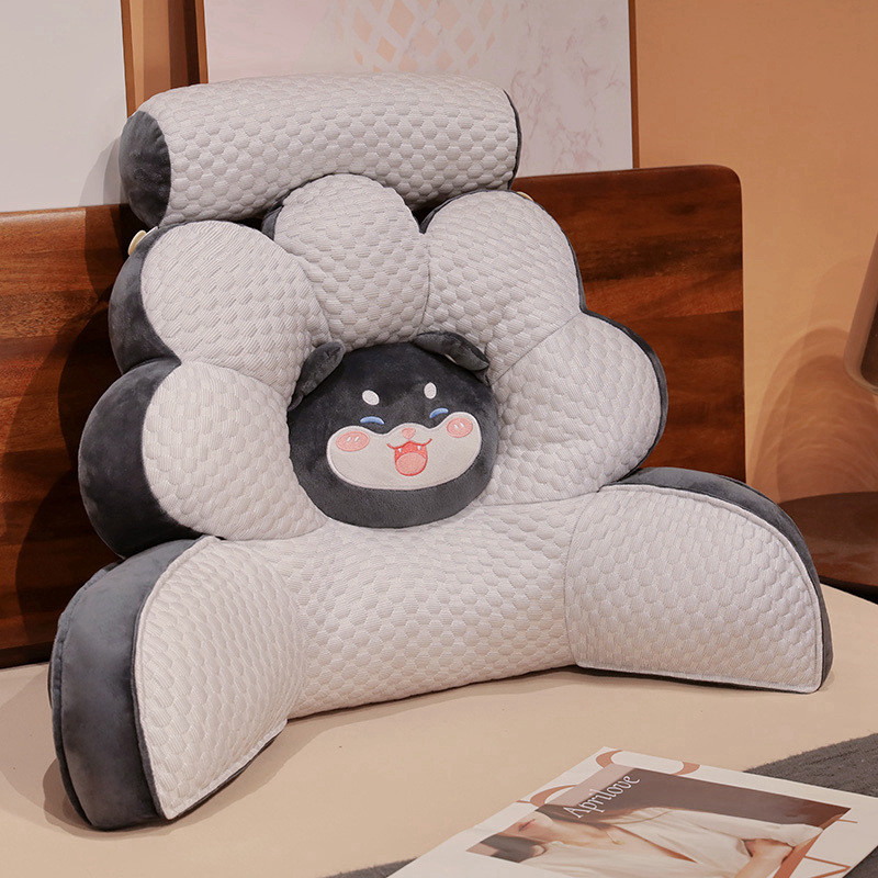 床头软包大靠背卡通沙发抱枕豆豆花朵腰靠床上看书护腰靠垫冰