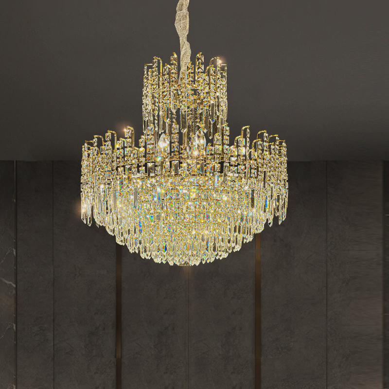 chandelier轻奢欧式中山水晶吊灯客厅高级感大厅餐厅卧室灯具工厂