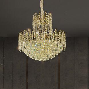 chandelier轻奢工厂卧室水晶吊灯客厅高级感大厅餐厅中山灯具欧式