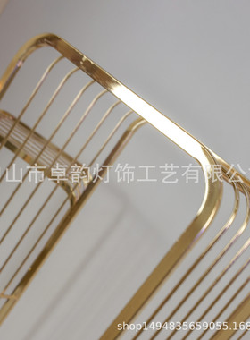 北欧ins风轻奢客厅花架现代大号落地花瓶摆件花器插花金属装饰品