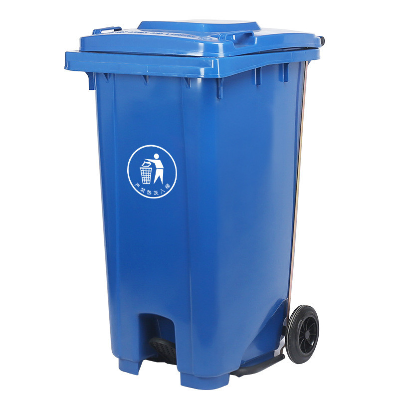 户外脚踏垃圾桶带盖大号分类带轮工业商用挂车桶餐饮脚踩塑料筒