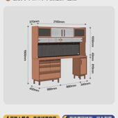 二现代简约业满仓餐边柜实木家用餐桌一体靠墙酒柜黑木日式 客厅储