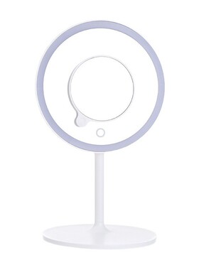 厂家镜智能调光化妆镜子二合一23灯带底盘双面镜1x5x放大子母led