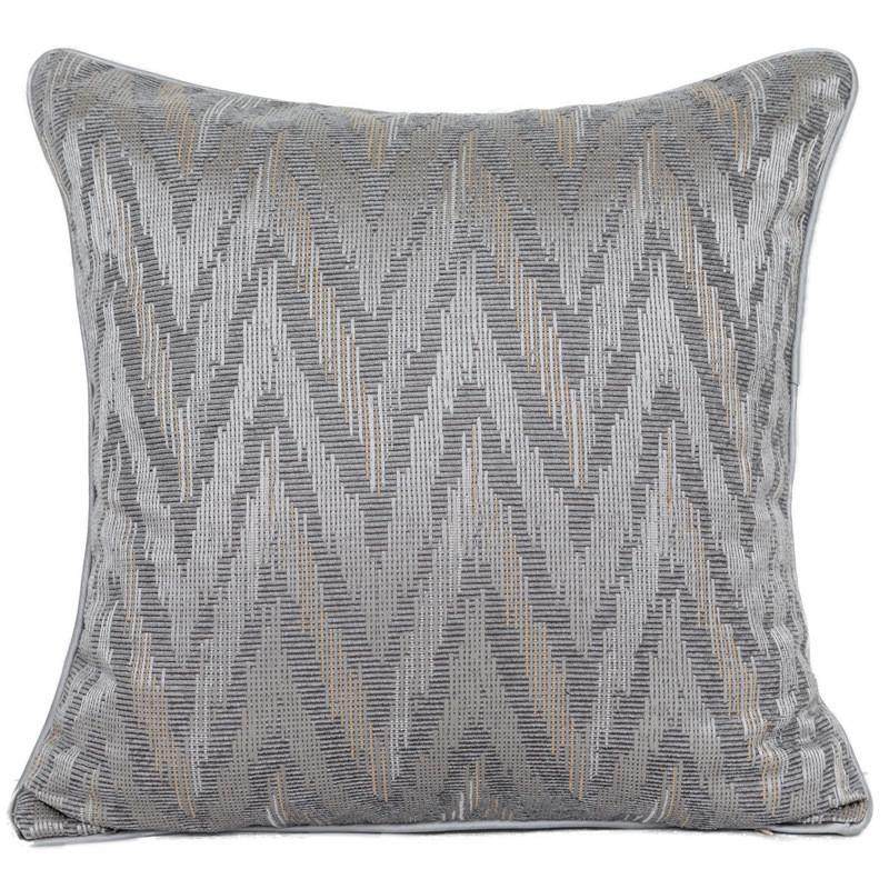 现代轻奢沙发抱枕套简约欧式客厅软装布艺靠枕浅灰色高精密靠垫套