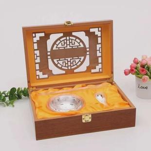 银碗筷三件套收藏品礼品银碗套装年年有鱼银勺子银筷子会销礼品