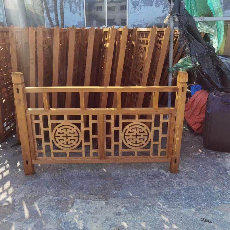 婚庆中式木纹道具楼梯扶手栏杆橱窗舞台装饰影楼围栏木制美陈
