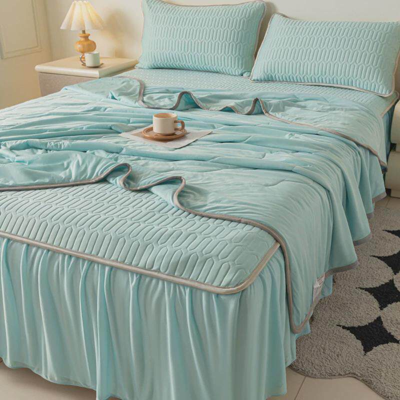 高级感乳胶凉席夏凉被四件套夏季床裙款1.8m冰丝席子可水洗空调被